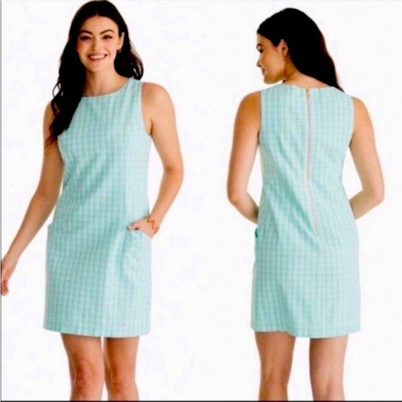 Southern Tide Paislee Gingham Seersucker Sleeveless Cotton Dress Size 2 - Picture 1 of 12